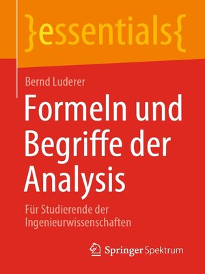 cover image of Formeln und Begriffe der Analysis